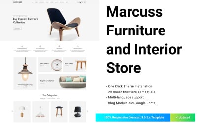 Адаптивный магазин OpenCart для мебели и интерьера Marcuss