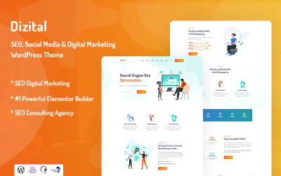Dizital - SEO, Social Media &amp;amp; Digital Marketing WordPress Theme