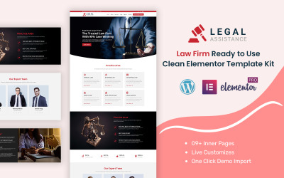法律援助 - 律师事务所准备使用 Clean Elementor 工具包