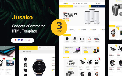 Jusako – Šablona elektronického obchodu s miniaplikacemi HTML5 | Bootstrap 5