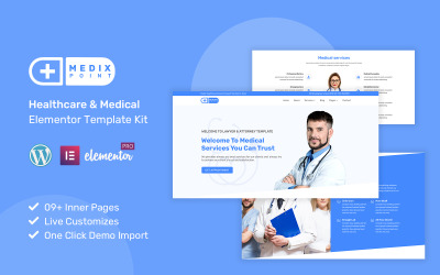 MedixPoint - Egészségügyi tiszta és modern Elementor Kit sablonok