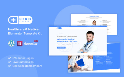 MedixPoint - шаблоны комплектов Elementor Kit для медицинских учреждений
