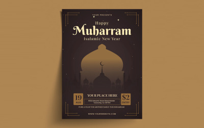 Modelo de folheto de Muharram islâmico para ano novo
