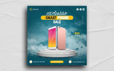 Modelo de postagem em mídia social de venda em smartphone