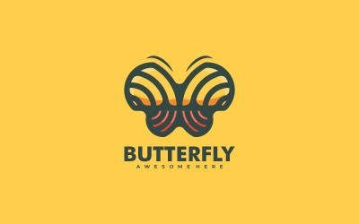 Motyl Prosty Styl Logo Maskotki