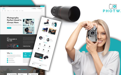 Шаблон цільової сторінки Photwa Creative Photography Portfolio HTML5