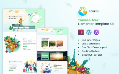 Tourvel - Travel & Tour Clean Elegant Elementor Kit 模板
