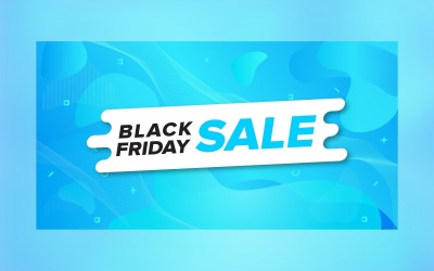 Black Friday Sale Banner On Light Blue Background