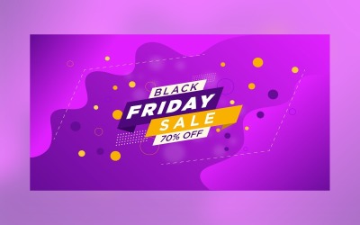 Black Friday Sale Banner With 70% Off Discount Design
