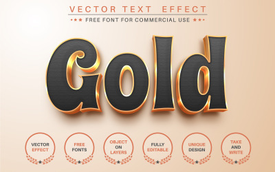 Gold - Editable Text Effect, Font Style