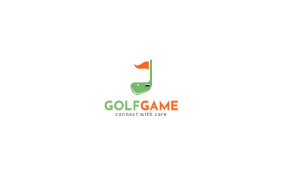 Golf játék logó tervezősablon