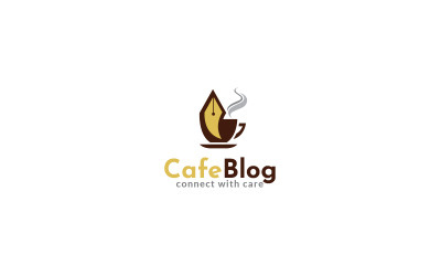 Modelo de design de logotipo do Cafe Blog
