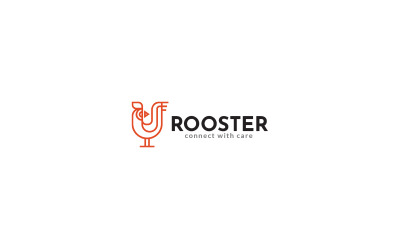 Modelo de design de logotipo Rooster King