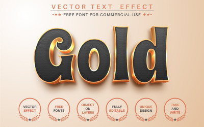 Oro - Effetto testo modificabile, stile carattere
