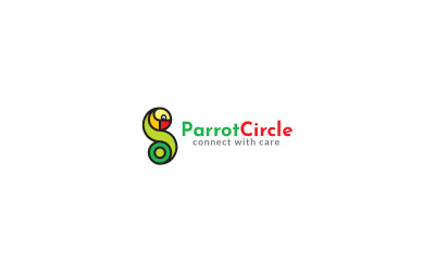 Papagáj kör logó tervezősablon