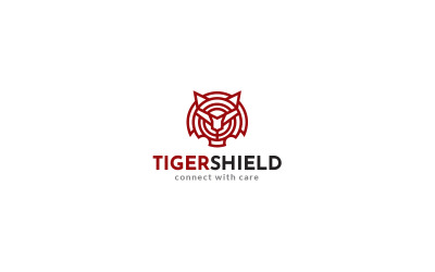 Plantilla de diseño de logotipo de escudo de tigre