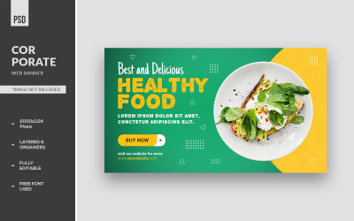 Modelos de banner da Web de alimentação saudável