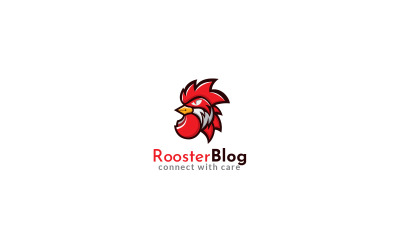 Plantilla de diseño de logotipo de blog de gallo