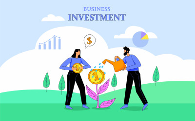 Vector de concepto de ilustración de inversión empresarial