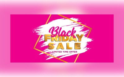 Banner di vendita del Black Friday rosa scuro e bianco per un&amp;#39;offerta a tempo limitato