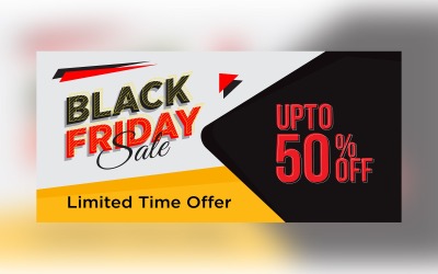 Black Friday Sale Limited Offer Sale Black and Whit Color Design szablon