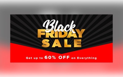 Black Friday Sale with 60% Discount  Design On Red And Black Template