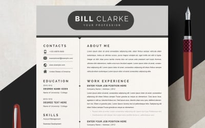 Clarke / black &amp;amp; White Resume