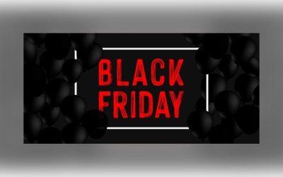 Professional Black Friday Sale Banner On Black And Whit Color Design Template
