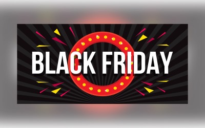 Sjabloon voor spandoek van Black Friday-verkoop op zwart abstract achtergrondontwerp
