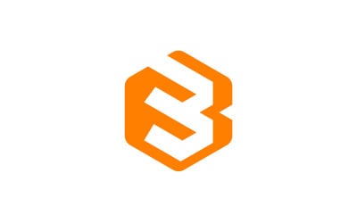 B Buchstabe Hexagon Logo Design Vector Template