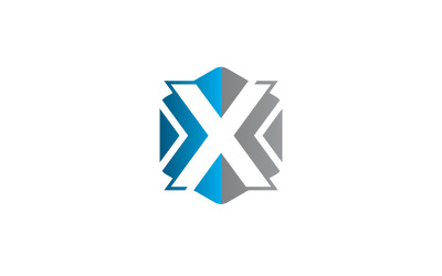 Bokstaven X Logo Design Hexagon Vector