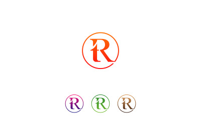 Círculo RT Letter Logo Design Vector