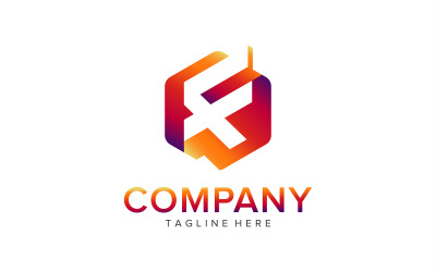 F Lettera Logo Design Poligono F Logo Design Vector