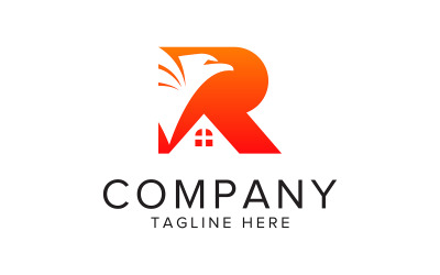 Falcon R Home Logo Design Vektor Vorlage