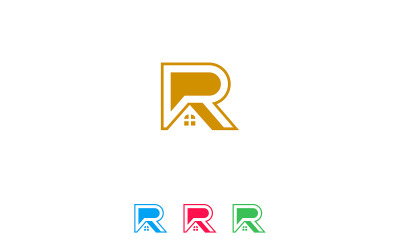 Lettera R Home Logo Design Vector