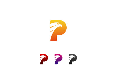Litera P Eagle Head Logo Vector