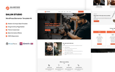 Salun Studio – Fodrász és szépségápolási WordPress Elementor készlet