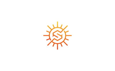 Soleil dans la ferme Logo Vector Illustration du soleil