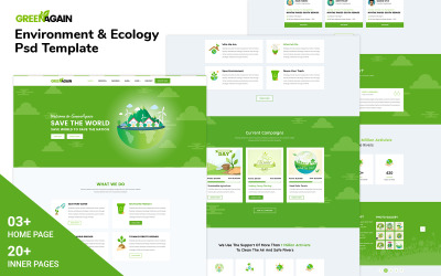 Greenagain- Környezet és ökológia Psd sablon