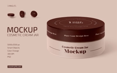 Mat Kozmetik Krem Kavanoz Mockup Seti