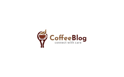 Modèle de conception de logo de blog de café