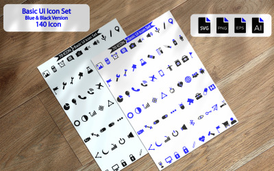 140 Premium Basic Ui Icon Set Vorlage