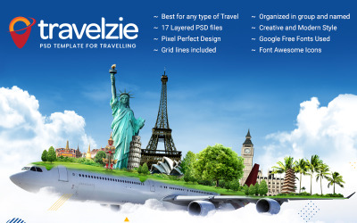 Travelzie - Plantilla PSD de viaje