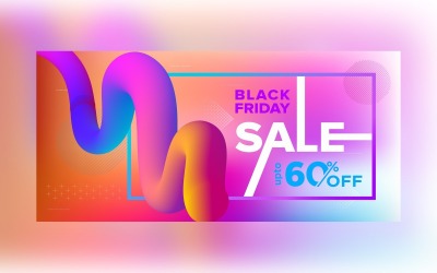 Fluid Black Friday Banner 65% zniżki na szablon projektu tła