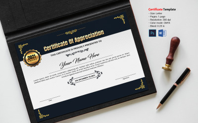 Modèle de certificat de récompense 2021