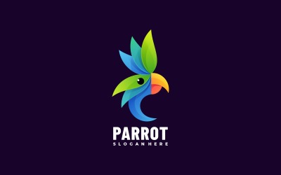 Papagei Farbverlauf bunter Logo-Stil