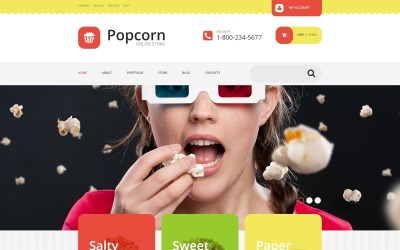 Gratis Popcorn Store WooCommerce-thema