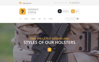 Gratis WooCommerce -tema för Holsters Online Store