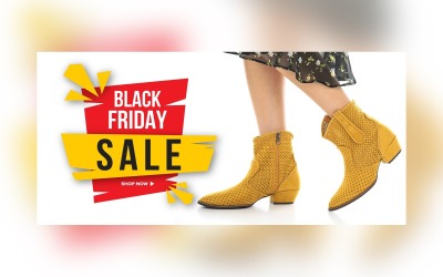 Banner de venta de viernes negro en plantilla de diseño de fondo de color blanco