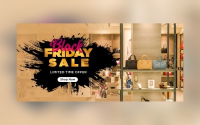 Black Friday Sale Banner For Limited Time Offer Design Template.
